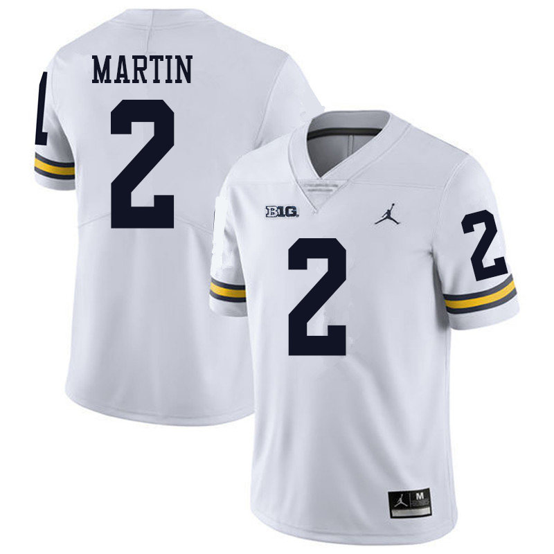Jordan Brand Men #2 Oliver Martin Michigan Wolverines College Football Jerseys Sale-White - Click Image to Close